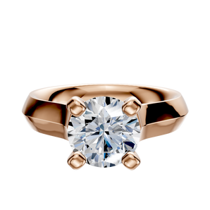 14K Rose Gold 4 Prong Cathedral Knife Edge 4.0mm Engagement Ring