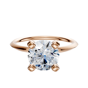 14K Rose Gold 4 Prong Classic Knife Edge 1.5mm Engagement Ring