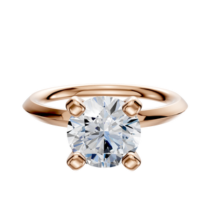 14K Rose Gold 4 Prong Classic Knife Edge 2.0mm Engagement Ring