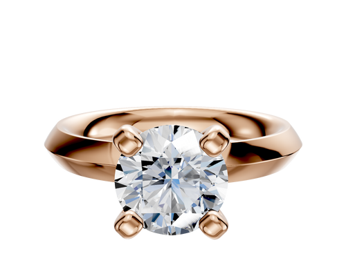 14K Rose Gold 4 Prong Classic Knife Edge 3.0mm Engagement Ring