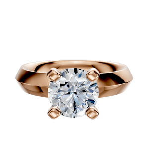 14K Rose Gold 4 Prong Classic Knife Edge 4.0mm Engagement Ring