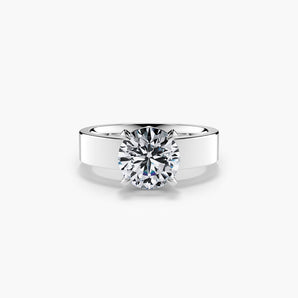 The Unique Wide Band Lab Diamond Engagement Ring