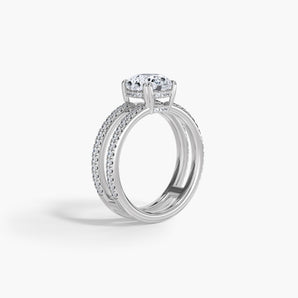 The Double Band All Pavé Hidden Halo Lab Diamond Engagement Ring