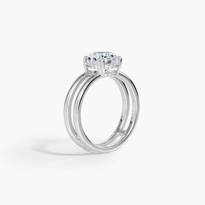 The Double Band Pavé Collar and Hidden Halo Lab Diamond Engagement Ring