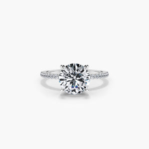 The Hidden Halo Pavé Band Lab Diamond Engagement Ring