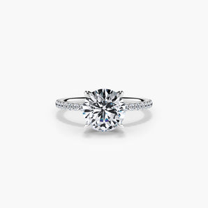 The Classic Solitaire Pavé Band Lab Diamond Engagement Ring