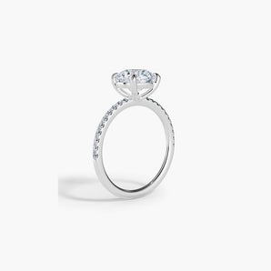 The Classic Solitaire Pavé Band Lab Diamond Engagement Ring