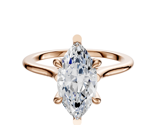 14K Rose Gold 6 Prong Basket Cathedral Dome 1.5mm Engagement Ring