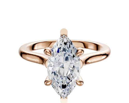 14K Rose Gold 6 Prong Basket Cathedral Dome 2.0mm Engagement Ring