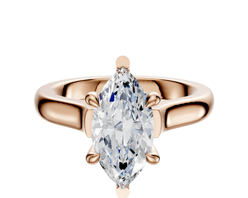 14K Rose Gold 6 Prong Basket Cathedral Dome 3.0mm Engagement Ring