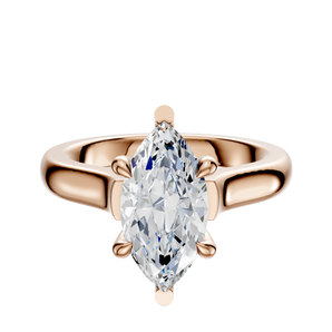 14K Rose Gold 6 Prong Basket Cathedral Dome 3.0mm Engagement Ring