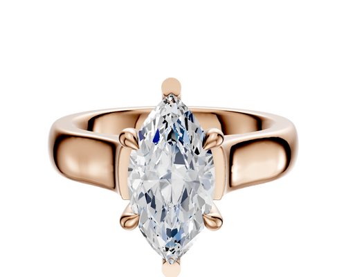 14K Rose Gold 6 Prong Basket Cathedral Dome 4.0mm Engagement Ring