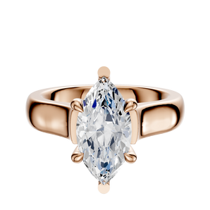 14K Rose Gold 6 Prong Basket Cathedral Dome 4.0mm Engagement Ring