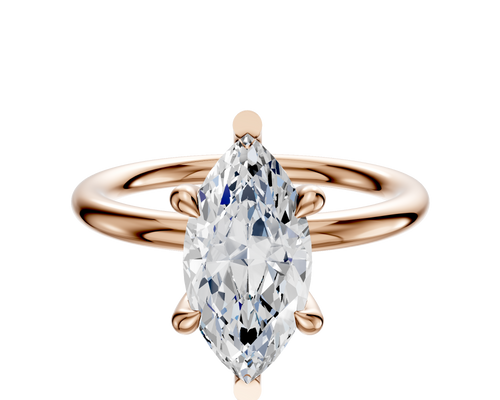 14K Rose Gold 6 Prong Basket Classic Dome 2.0mm Engagement Ring