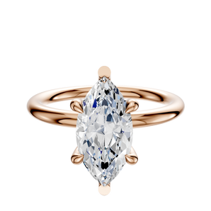 14K Rose Gold 6 Prong Basket Classic Dome 2.0mm Engagement Ring