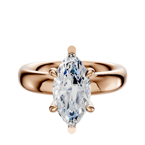 14K Rose Gold 6 Prong Basket Classic Dome 4.0mm Engagement Ring