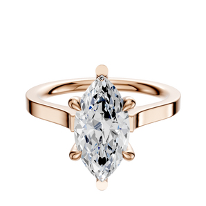 14K Rose Gold 6 Prong Basket Cathedral Flat 2.0mm Engagement Ring