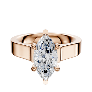 14K Rose Gold 6 Prong Basket Cathedral Flat 4.0mm Engagement Ring