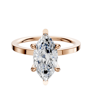 14K Rose Gold 6 Prong Basket Classic Flat 1.5mm Engagement Ring