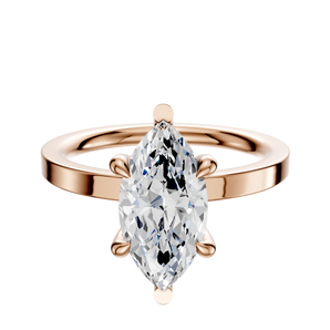 14K Rose Gold 6 Prong Basket Classic Flat 2.0mm Engagement Ring