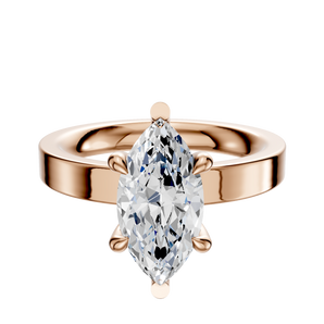 14K Rose Gold 6 Prong Basket Classic Flat 3.0mm Engagement Ring