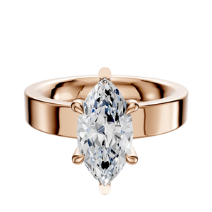 14K Rose Gold 6 Prong Basket Classic Flat 4.0mm Engagement Ring