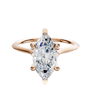 14K Rose Gold 6 Prong Basket Cathedral Knife Edge 1.5mm Engagement Ring