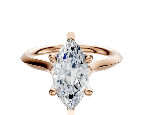 14K Rose Gold 6 Prong Basket Cathedral Knife Edge 2.0mm Engagement Ring