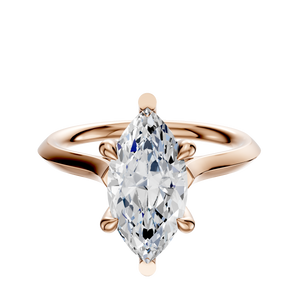 14K Rose Gold 6 Prong Basket Cathedral Knife Edge 2.0mm Engagement Ring