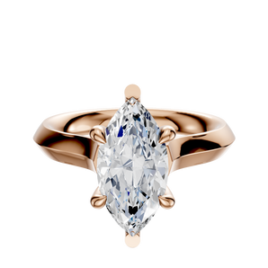 14K Rose Gold 6 Prong Basket Cathedral Knife Edge 3.0mm Engagement Ring