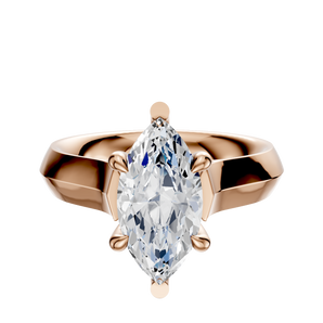 14K Rose Gold 6 Prong Basket Cathedral Knife Edge 4.0mm Engagement Ring