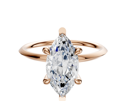 14K Rose Gold 6 Prong Basket Classic Knife Edge 1.5mm Engagement Ring