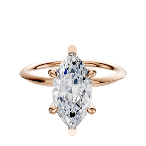 14K Rose Gold 6 Prong Basket Classic Knife Edge 1.5mm Engagement Ring