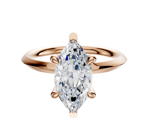 14K Rose Gold 6 Prong Basket Classic Knife Edge 2.0mm Engagement Ring