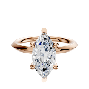 14K Rose Gold 6 Prong Basket Classic Knife Edge 2.0mm Engagement Ring