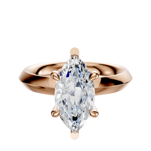 14K Rose Gold 6 Prong Basket Classic Knife Edge 3.0mm Engagement Ring