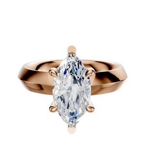 14K Rose Gold 6 Prong Basket Classic Knife Edge 4.0mm Engagement Ring