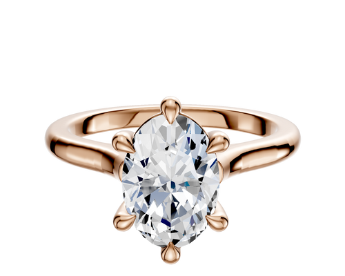 14K Rose Gold 6 Prong Basket Cathedral Dome 2.0mm Engagement Ring