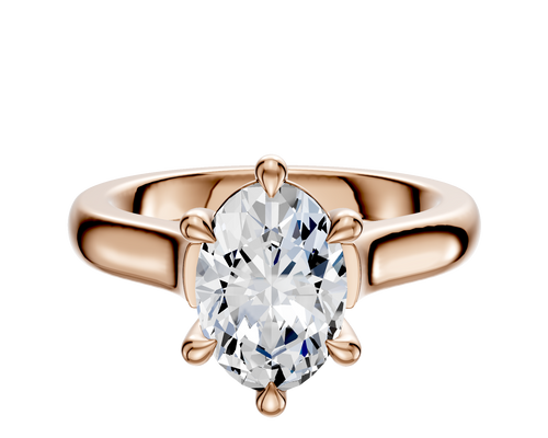 14K Rose Gold 6 Prong Basket Cathedral Dome 3.0mm Engagement Ring