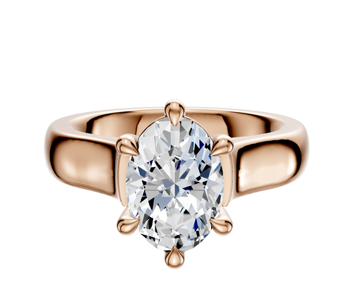 14K Rose Gold 6 Prong Basket Cathedral Dome 4.0mm Engagement Ring