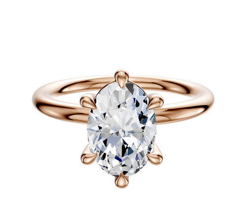 14K Rose Gold 6 Prong Basket Classic Dome 2.0mm Engagement Ring