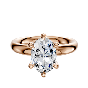 14K Rose Gold 6 Prong Basket Classic Dome 3.0mm Engagement Ring