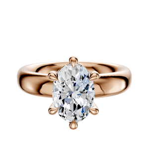 14K Rose Gold 6 Prong Basket Classic Dome 4.0mm Engagement Ring