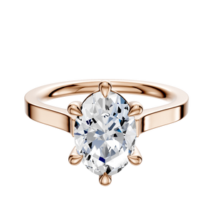 14K Rose Gold 6 Prong Basket Cathedral Flat 2.0mm Engagement Ring