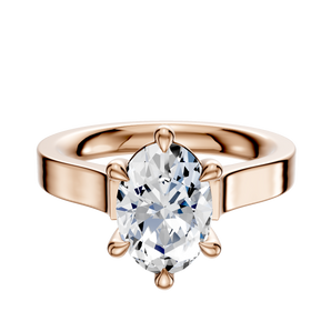 14K Rose Gold 6 Prong Basket Cathedral Flat 3.0mm Engagement Ring