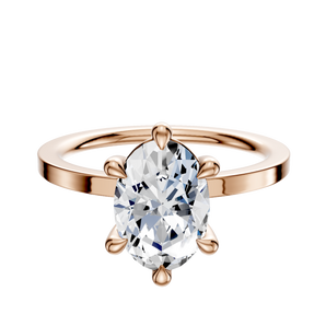 14K Rose Gold 6 Prong Basket Classic Flat 1.5mm Engagement Ring