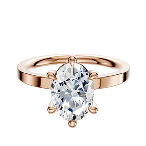 14K Rose Gold 6 Prong Basket Classic Flat 2.0mm Engagement Ring