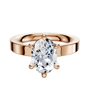 14K Rose Gold 6 Prong Basket Classic Flat 3.0mm Engagement Ring