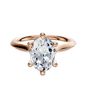 14K Rose Gold 6 Prong Basket Cathedral Knife Edge 2.0mm Engagement Ring