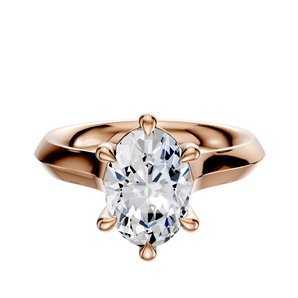 14K Rose Gold 6 Prong Basket Cathedral Knife Edge 3.0mm Engagement Ring